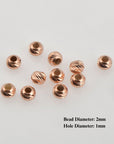 925 Silver Rose Gold Diamond Cut 2.5 mm Round Beads, Laser Multi Diamond Cut Beads, Moon Cut Spacer Beads, Jewelry Crafting Supplies, RGM2A