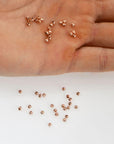 925 Silver Rose Gold Diamond Cut 2.5 mm Round Beads, Laser Multi Diamond Cut Beads, Moon Cut Spacer Beads, Jewelry Crafting Supplies, RGM2A