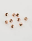 925 Silver Rose Gold Diamond Cut 4mm Round Beads, Laser Multi Diamond Cut Beads, Moon Cut Spacer Beads, Jewelry Crafting Supplies, RGM2C