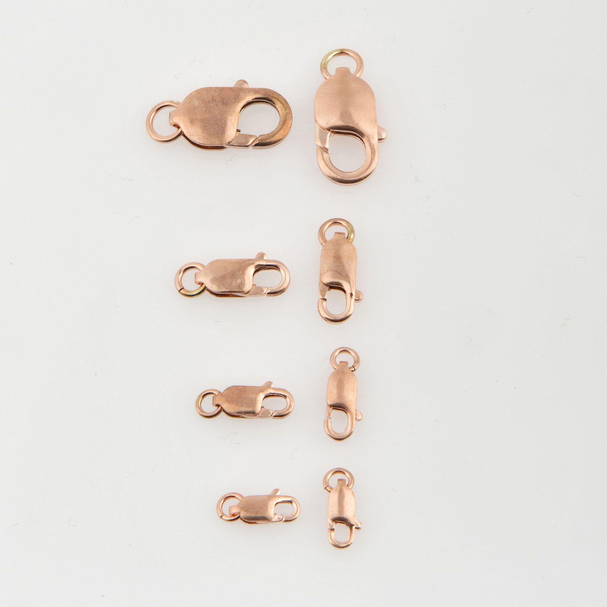 925 Sterling Silver Rose Gold Lobster Clasp, Silver Trigger Clasp, Spring Clasp, Jewelry Making Supplies, Jewelry Making Findings, RGM55A-D