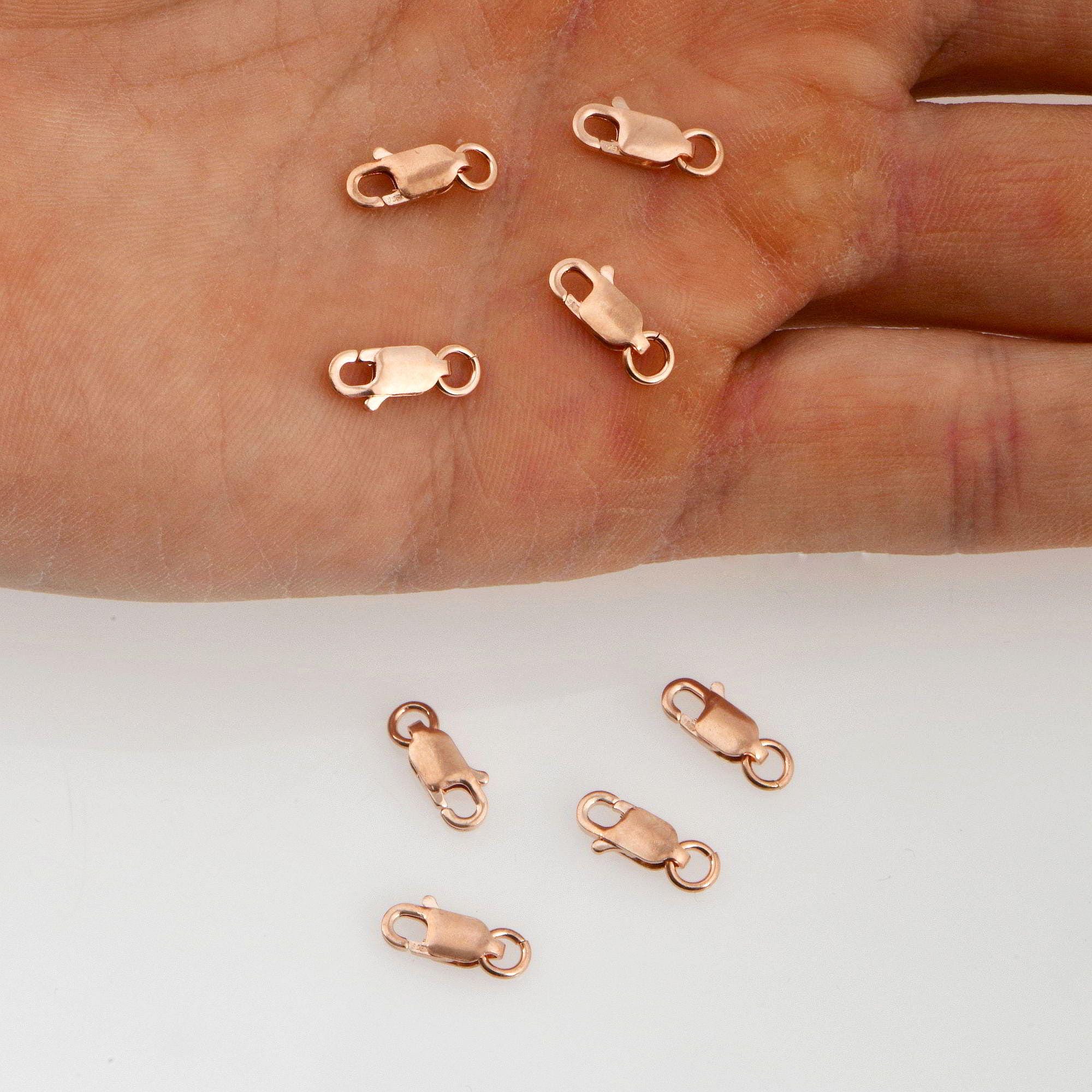 925 Sterling Silver Rose Gold Lobster Clasp, Silver Trigger Clasp, Spring Clasp, Jewelry Making Supplies, Jewelry Making Findings, RGM55A-D