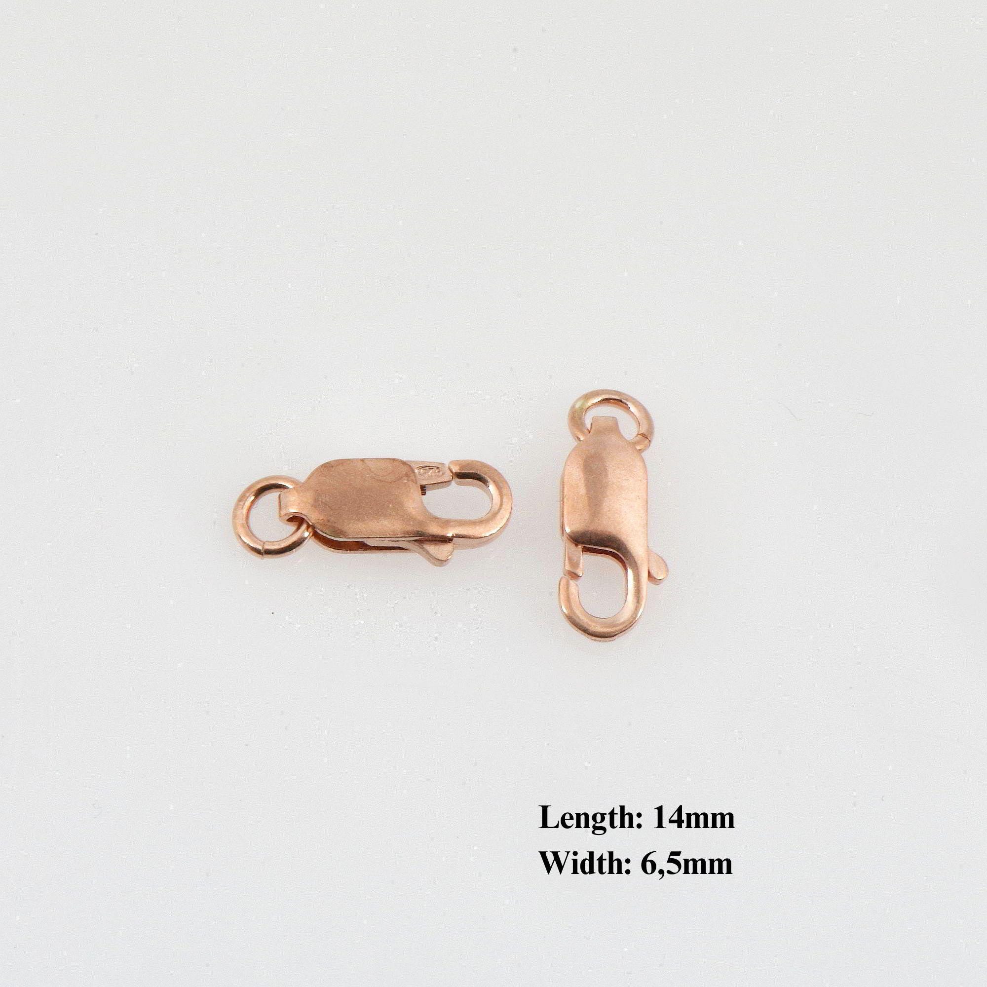 925 Sterling Silver Rose Gold Lobster Clasp, Silver Trigger Clasp, Spring Clasp, Jewelry Making Supplies, Jewelry Making Findings, RGM55B