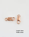 925 Sterling Silver Rose Gold Lobster Clasp, Silver Trigger Clasp, Spring Clasp, Jewelry Making Supplies, Jewelry Making Findings, RGM55B