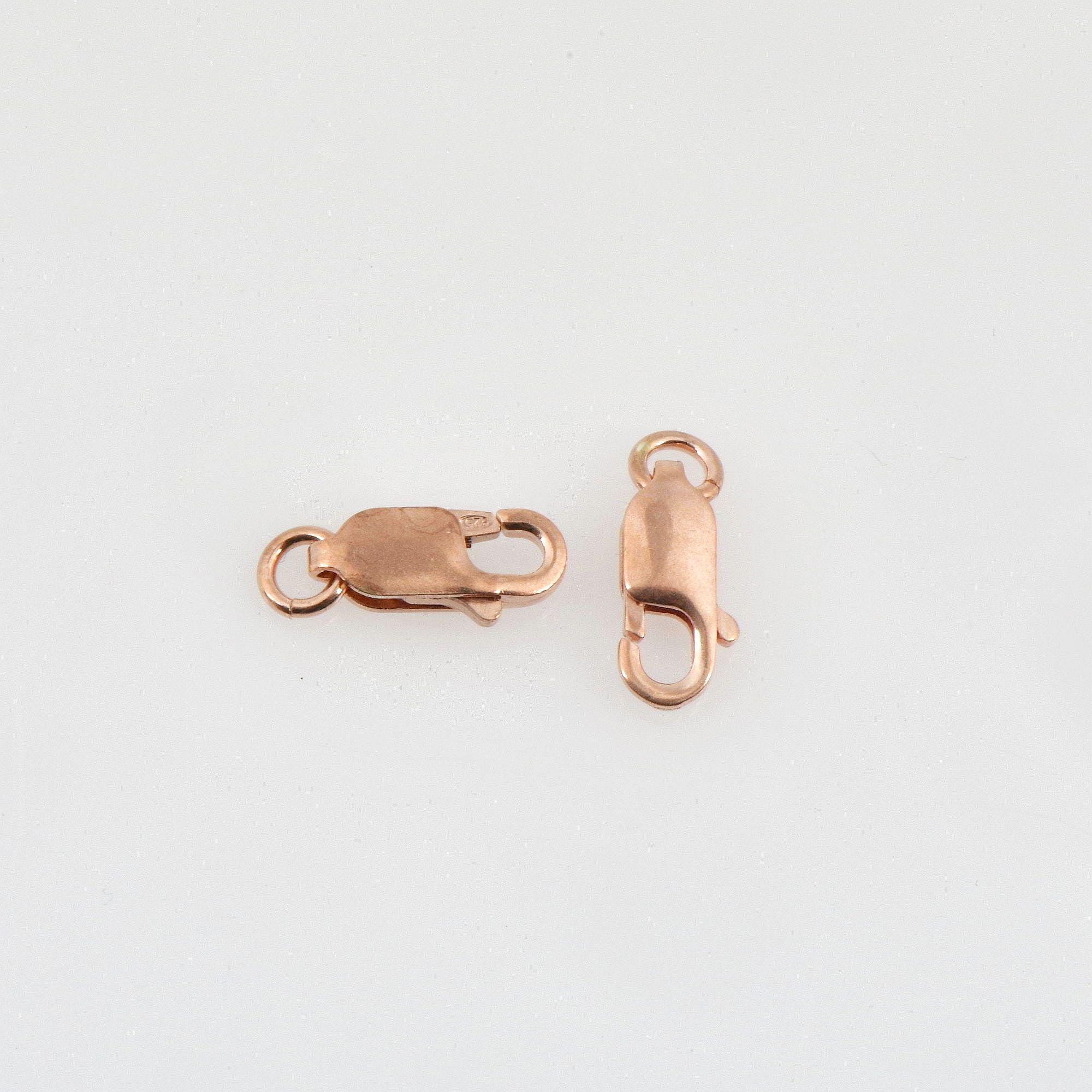 925 Sterling Silver Rose Gold Lobster Clasp, Silver Trigger Clasp, Spring Clasp, Jewelry Making Supplies, Jewelry Making Findings, RGM55B