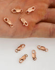 925 Sterling Silver Rose Gold Lobster Clasp, Silver Trigger Clasp, Spring Clasp, Jewelry Making Supplies, Jewelry Making Findings, RGM55B