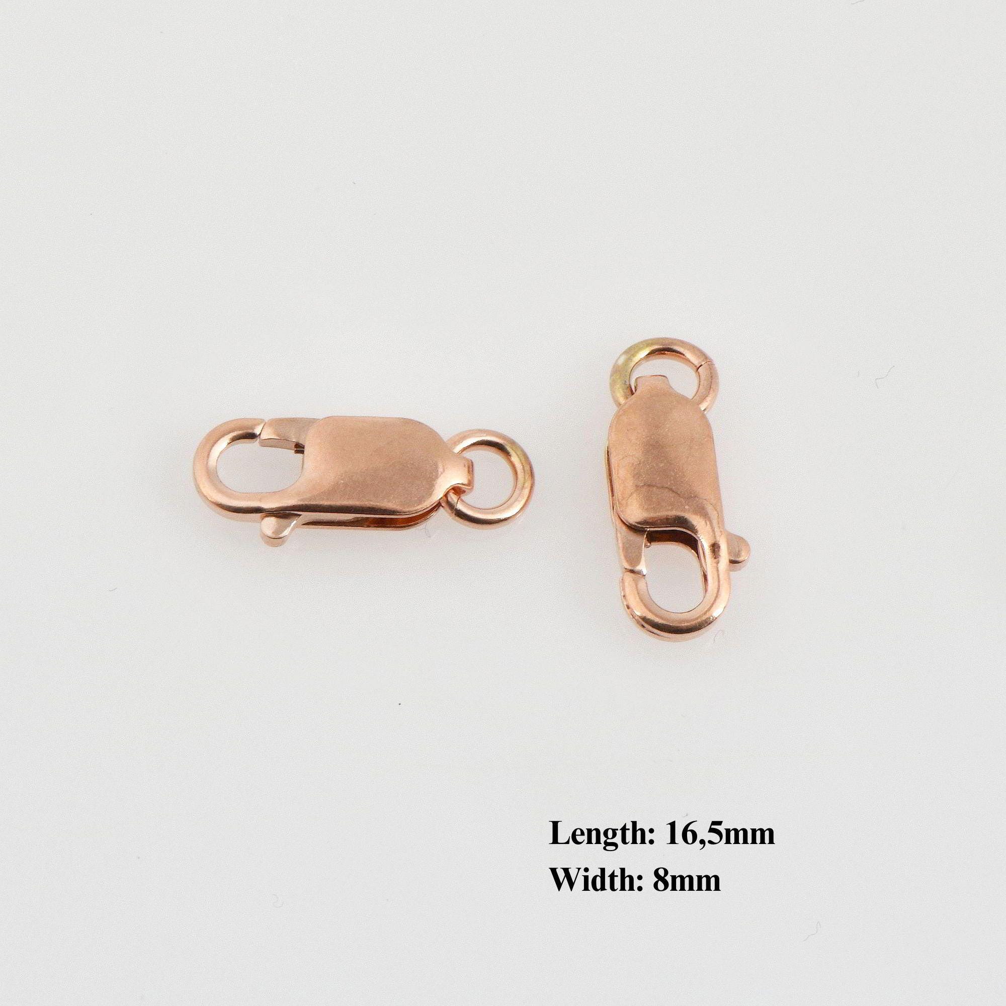 925 Sterling Rose Gold Silver Lobster Clasp, Silver Trigger Clasp, Spring Clasp, Jewelry Making Supplies, Jewelry Making Findings, RGM55C