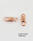 925 Sterling Rose Gold Silver Lobster Clasp, Silver Trigger Clasp, Spring Clasp, Jewelry Making Supplies, Jewelry Making Findings, RGM55C