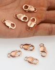 925 Sterling Silver Rose Gold Lobster Clasp, Silver Trigger Clasp, Spring Clasp, Jewelry Making Supplies, Jewelry Making Findings, RGM55E