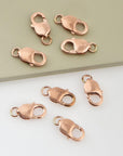 925 Sterling Silver Rose Gold Lobster Clasp, Silver Trigger Clasp, Spring Clasp, Jewelry Making Supplies, Jewelry Making Findings, RGM55E