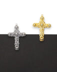 Large 925 Sterling Silver & 24K Vermeil Filigree Angel Head Cross, Pectoral Pendant – Art Nouveau – Rare, Jewelry Supply, R14-RV14