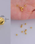 24K Gold Vermeil Round Beads, 925 Sterling Silver Laser Multi Diamond Cut Beads, Moon Cut Spacer Beads, Jewelry Crafting Supplies, VM2B