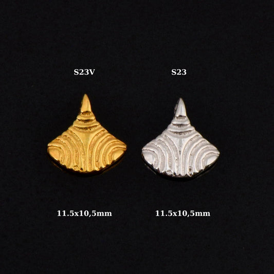 24K Gold Vermeil Sea Shell Dangle Charm, Sterling Silver Dangle Charm, Necklace Dangle Charm, Earrings Dangle Charm, S23V\S23
