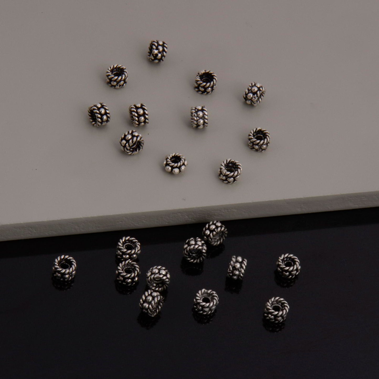 24K Gold Vermeil Separators, Handmade Silver Beads in 24K Gold, 925 Solid Silver Beads, Spacer Beads, Jewelry Supply, M/VM144