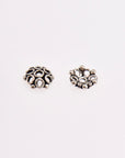 925 Sterling Silver Flower Bead Caps, Solid Silver Bead Caps, 8mm Flower Bead Caps, Oxidized Spacer Bead Caps, Jewelry Making Supply, M6A