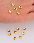 24K Gold Vermeil Plain Round Bead Caps, Gold Plated Shiny Round Bead Caps, 925 Silver Spacer Bead in Gold, Jewelry Making Supply, VM15B