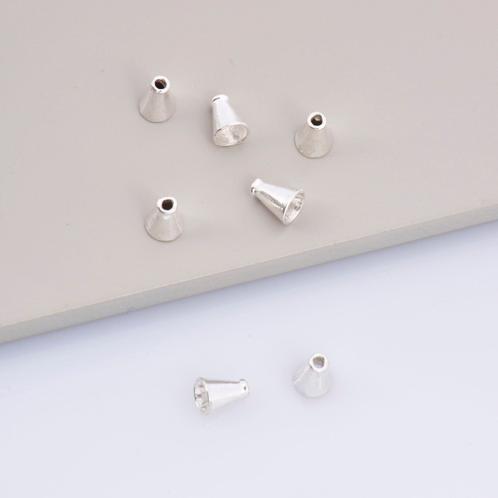 925 Sterling Silver Cone Shape Beads, Solid Silver Cone Bead Caps, Silver Plain Cone End Beads, Bead Caps For Jewelry Making, M28B
