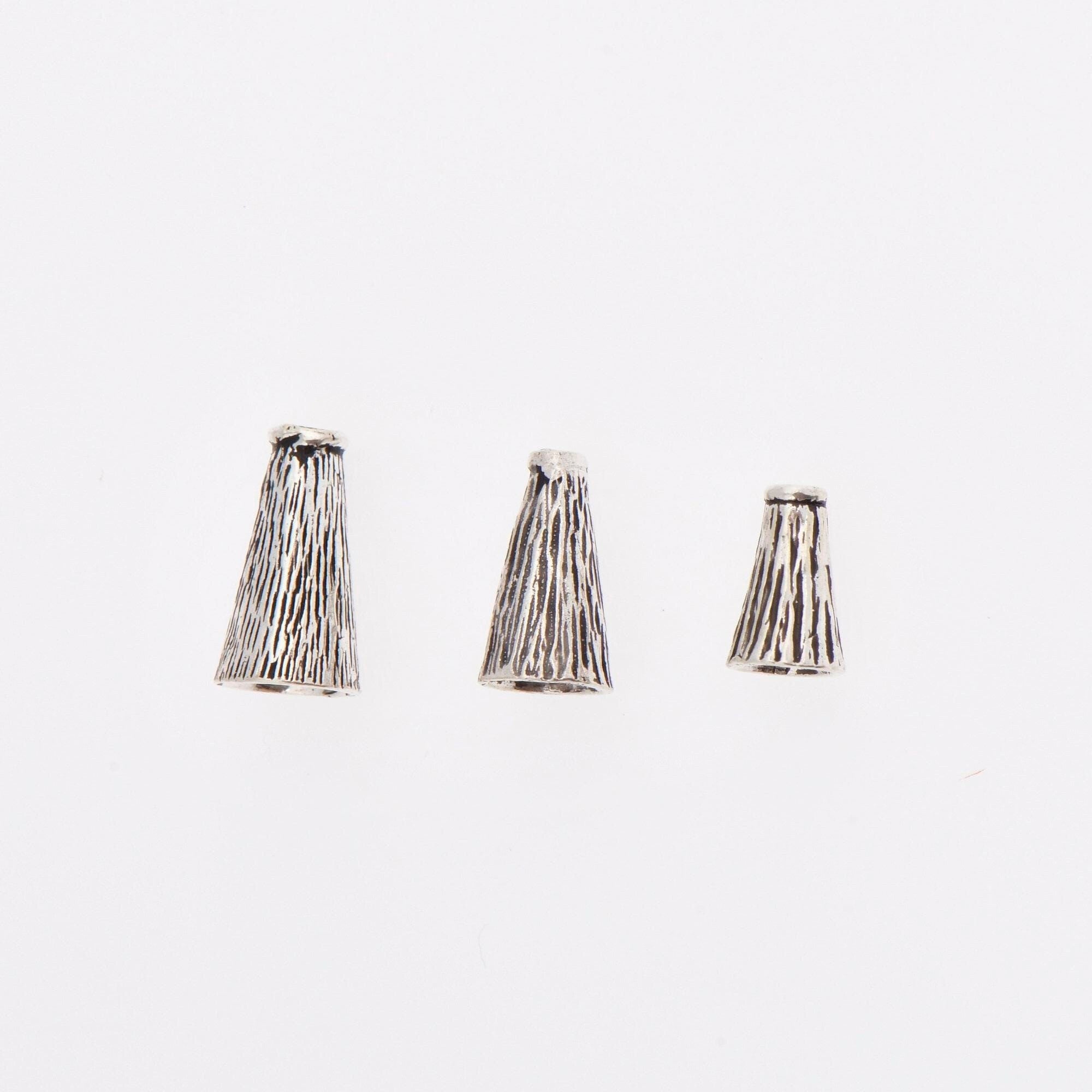 925 Sterling Silver Cone Shape Bead, Solid Silver Cone Bead Cap, Antiique Silver End Bead Cones, Pyramid Bead Caps, Jewelry Findings, M29A-C