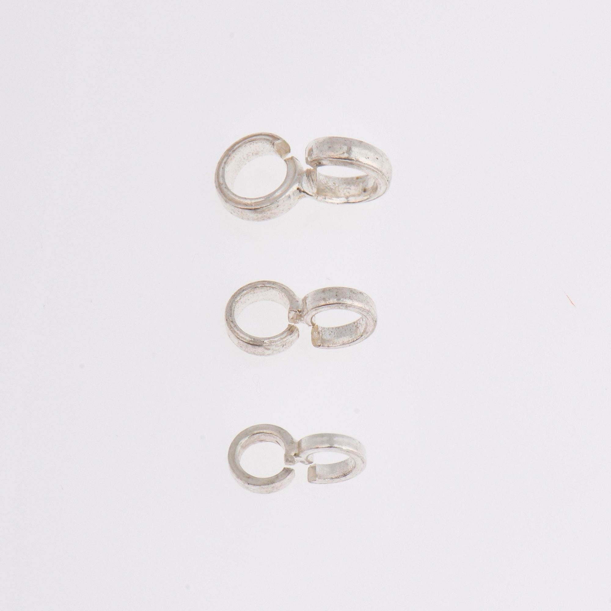 24K Gold Vermeil & 925 Silver Bails with Open Loop, Silver Open Loop Bails in Gold, Silver Connector Bails, Jewelry Findings, M/VM30 A-C