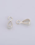 925 Sterling Silver Bails with Open Loop, Solid Silver Open Ring Bails, Smooth Silver Connector Bails, Bail Charms, Jewelry Findings, M31