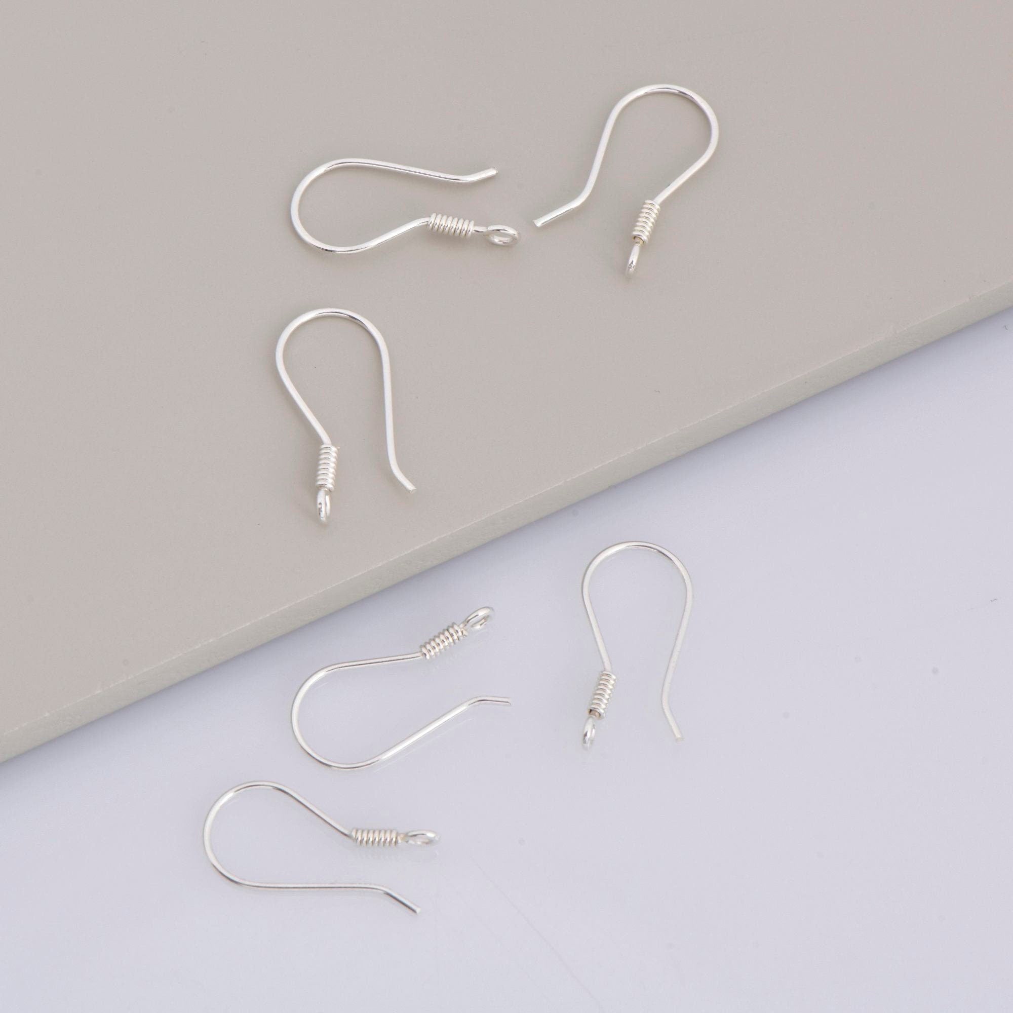 925 Sterling Silver Ear Wires, Solid Silver Earring Hooks, Silver Ear Wires, Earrings Making Supply, Jewelry Making Findings, M37