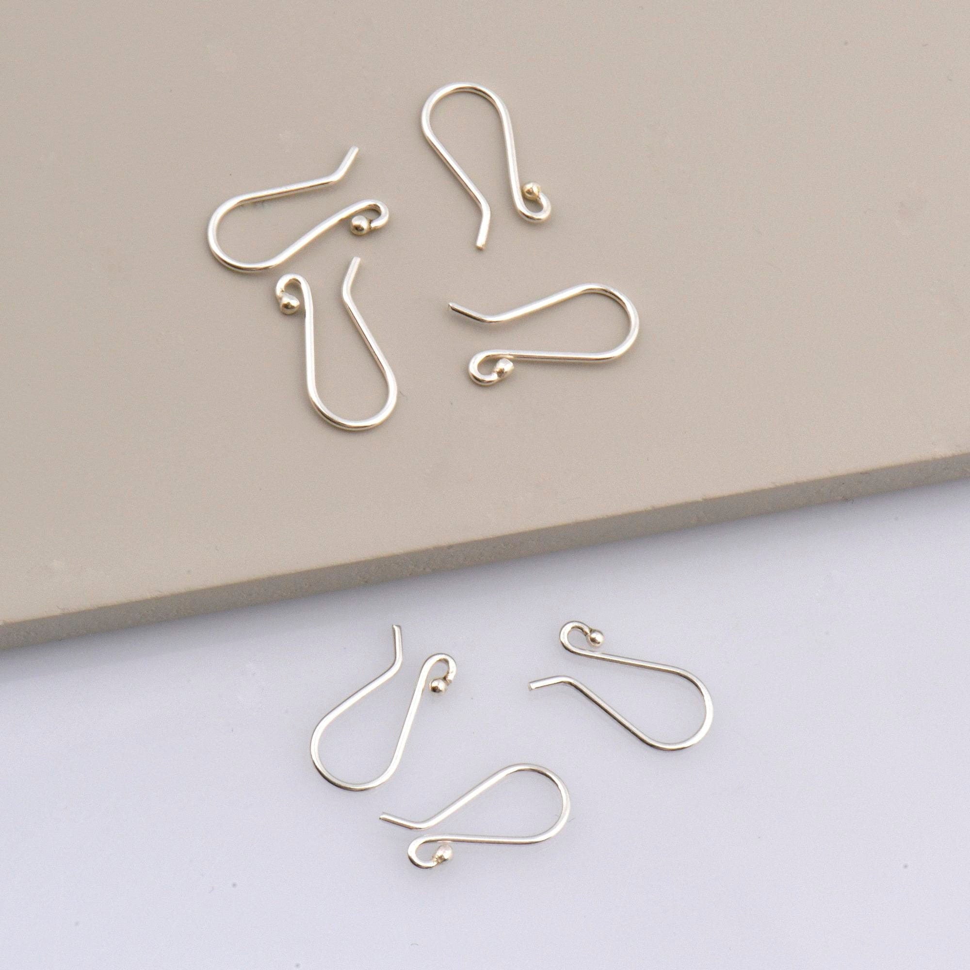925 Sterling Silver Ear Wires, Solid Silver Earring Hooks, Silver Ball Ear Wires, Earrings Making Supply, Jewelry Making Findings, M38