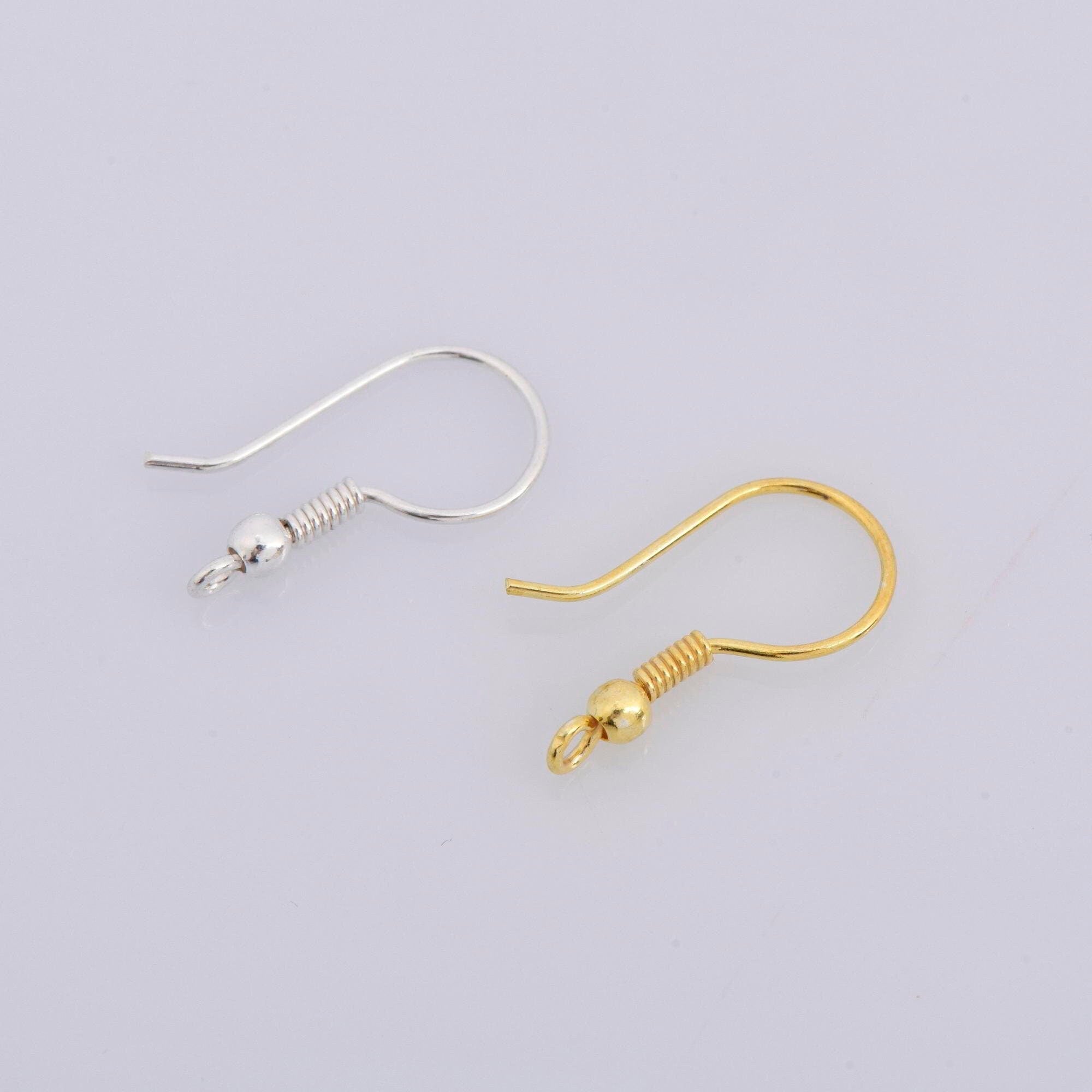 24K Gold Vermeil and 925 Sterling Silver Ear Wires, Earring Hooks, Ball Ear Wires, Earrings Making Supply, Jewelry Findings, M39/VM39