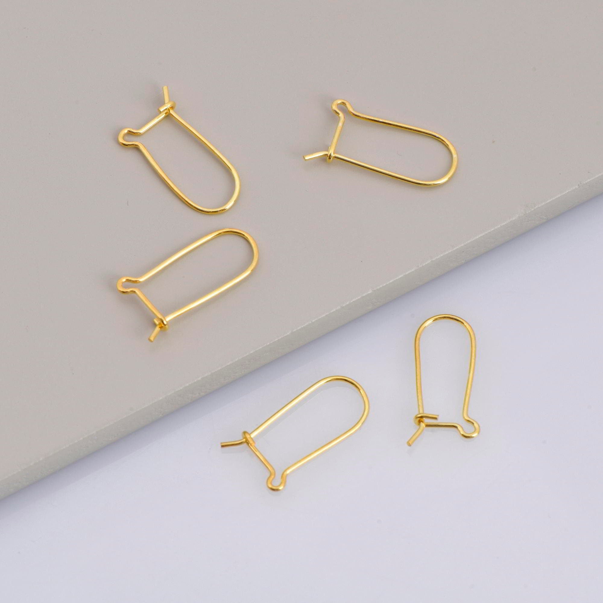 24K Gold Vermeil and 925 Silver Kidney Ear Wires, Kidney Earring Hooks, Earring Making Supply, Jewelry Making Findings, M47/VM47