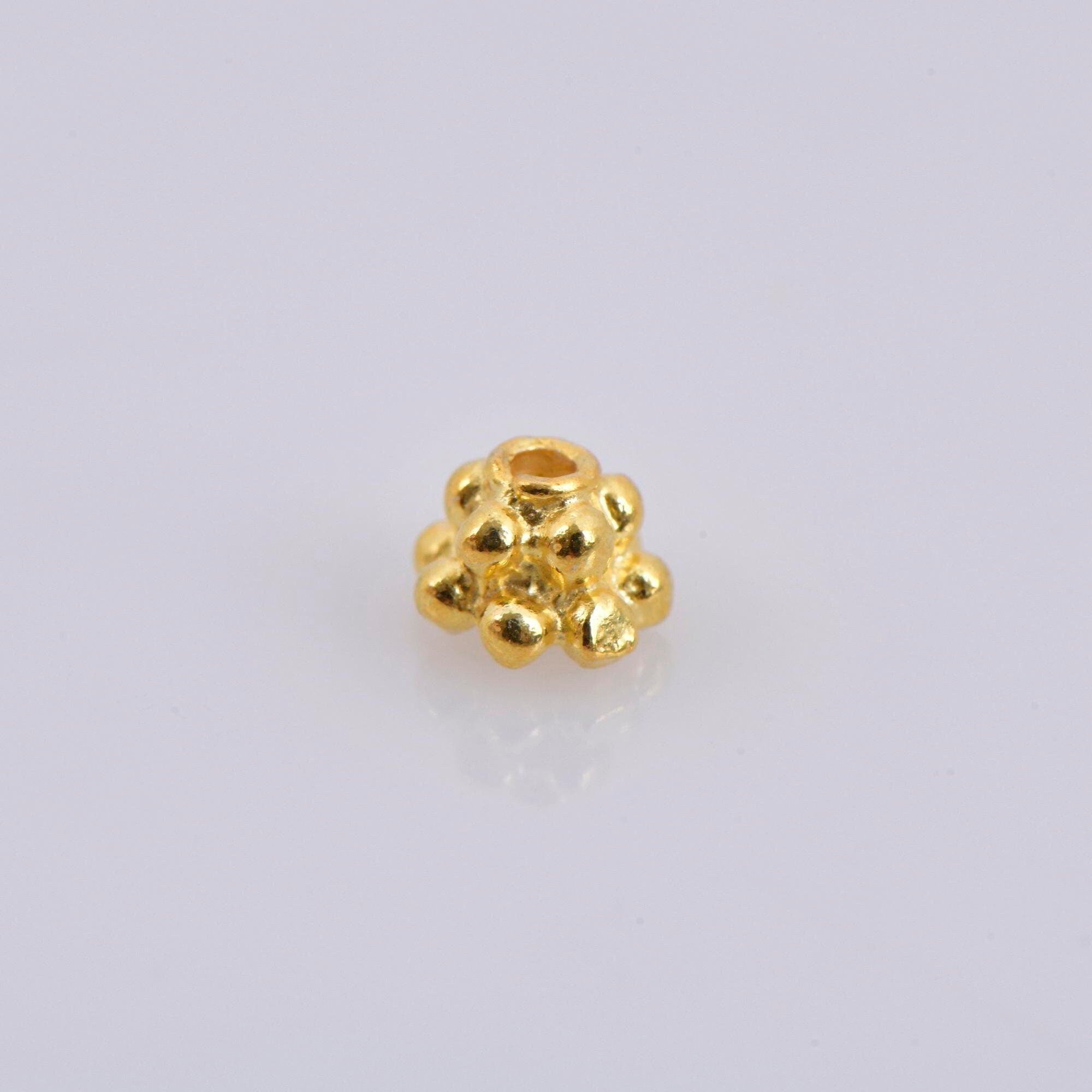 24K Gold Vermeil 5mm Bead Caps, Gold Plated Bead Caps, 925 Solid Silver Bead Caps in gold, Spacer Bead Caps, Jewelry Craft Supply, VM13