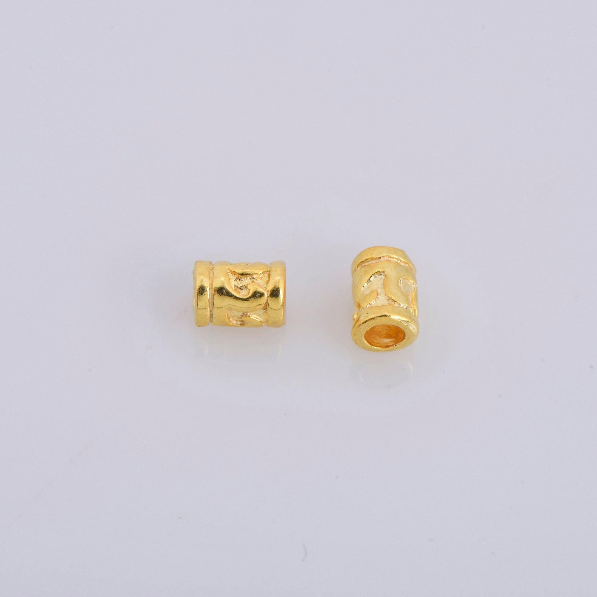 24K Gold Vermeil Tube Beads, Gold Plated Tube Beads, 925 Silver Spacer Tube Beads in 24K, Silver Tube Beads, Jewelry Making Supply, VM20