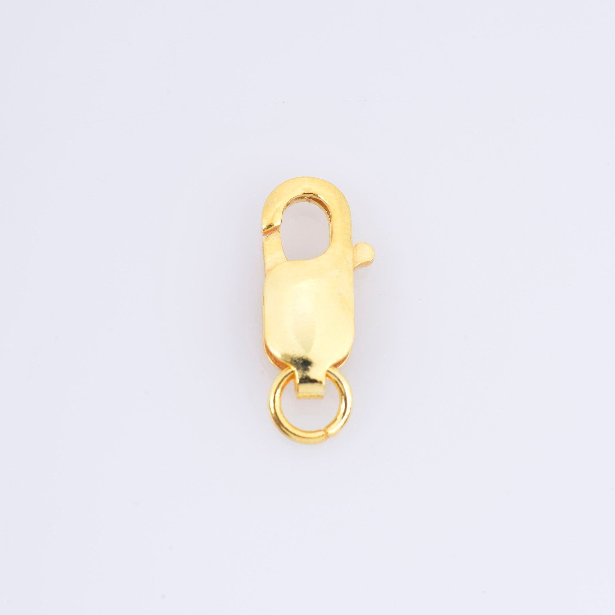 24K Gold Vermeil Lobster Clasp, 925 Solid Silver Trigger Clasp, Gold Plated Spring Clasp, Jewelry Supplies, Jewelry Making Findings, VM55C