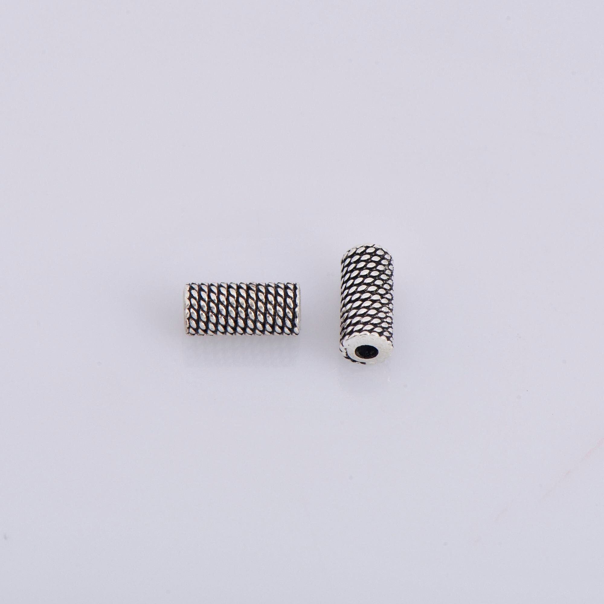 925 Sterling Silver Tube Beads, Antique Silver Tube Beads, Silver Spacer Tube Beads, Oxidized Silver Tube Beads For Jewelry Making, M25