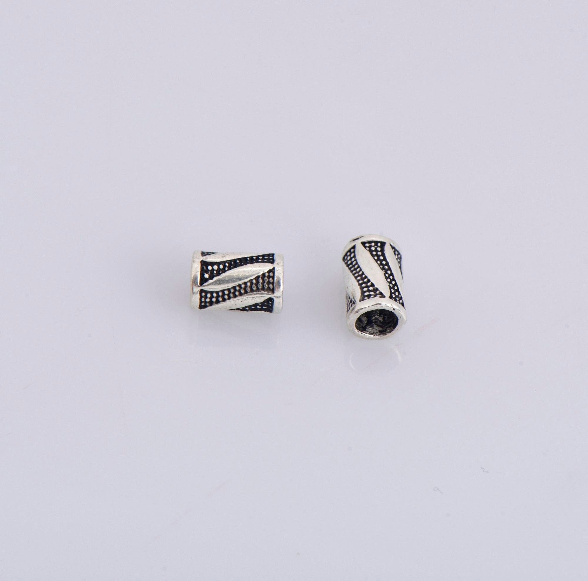 925 Silver Antique Silver Tube Beads, Silver Tube Beads, Silver Spacer Tube Beads, Oxidized Silver Tube Beads For Jewelry Making, M26