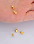 24K Gold Vermeil Tube Beads, Gold Plated Barrel Tube Beads, Antique Silver Barrel Beads, 925 Silver Tube Beads For Jewelry Making, VM27