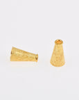24K Gold Vermeil Cone Shape Beads, 24K Gold Plated Cone Bead Caps, 925 Silver End Bead Cones, Pyramid Bead Caps, Jewelry Findings, VM29C