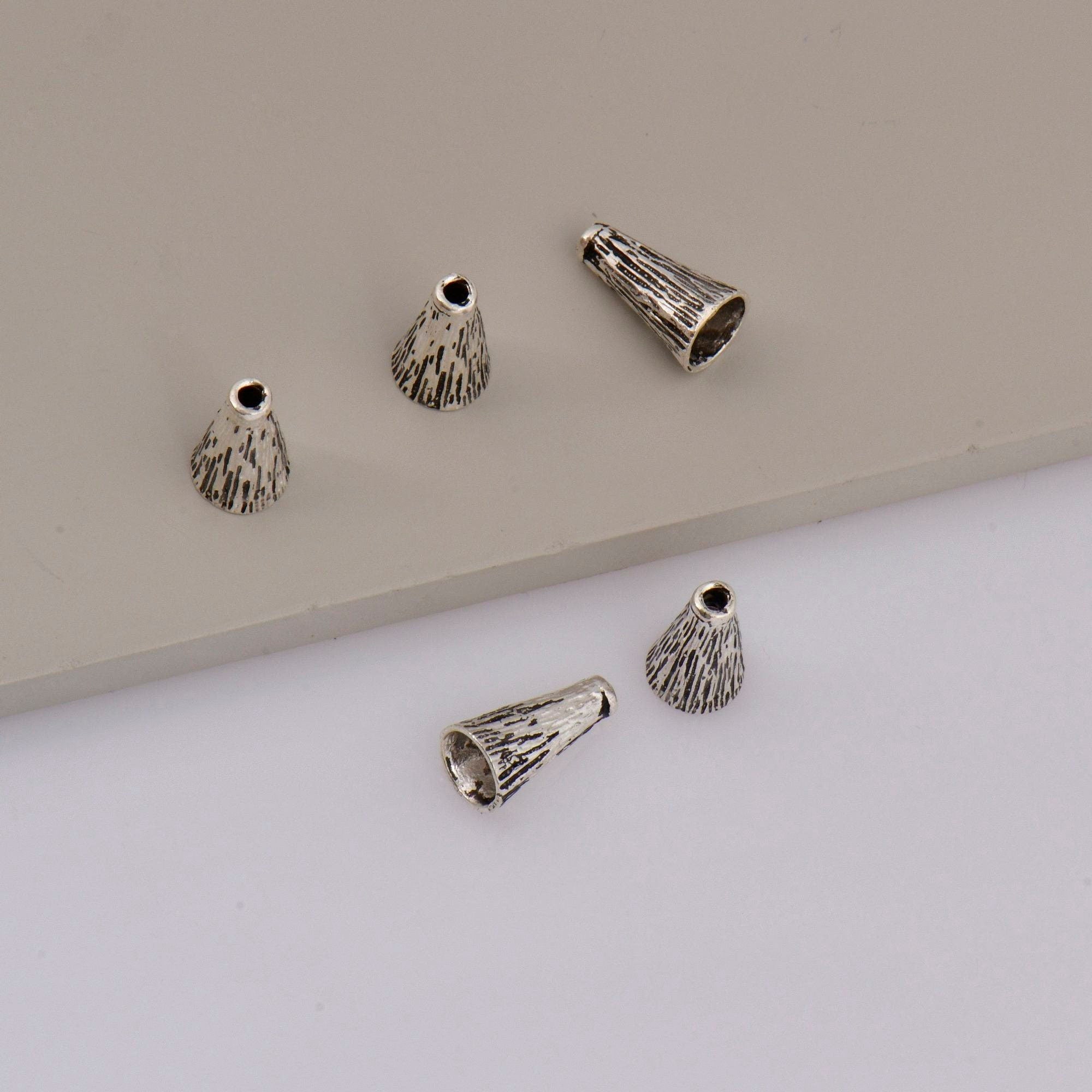 925 Sterling Silver Cone Shape Bead, Solid Silver Cone Bead Cap, Antiique Silver End Bead Cones, Pyramid Bead Caps, Jewelry Findings, M29A-C