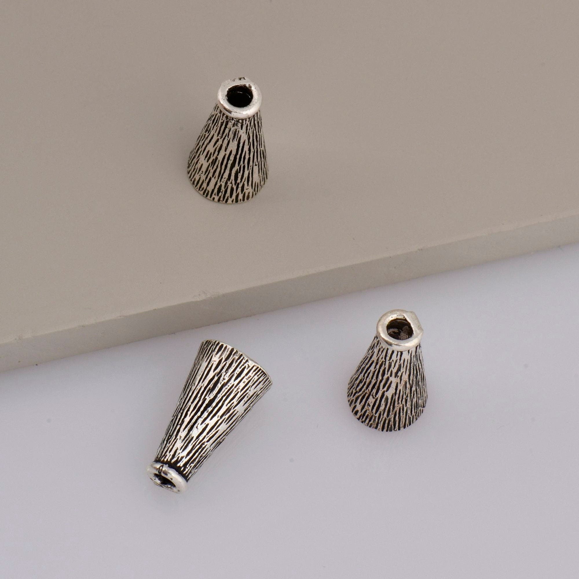 925 Sterling Silver Cone Shape Bead, Solid Silver Cone Bead Cap, Antiique Silver End Bead Cones, Pyramid Bead Caps, Jewelry Findings, M29A-C