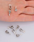 925 Sterling Silver Filigree Bails with Open Loop, Solid Open Loop Bails, Antique Silver Connector Filigree Bails, Jewelry Findings, M34