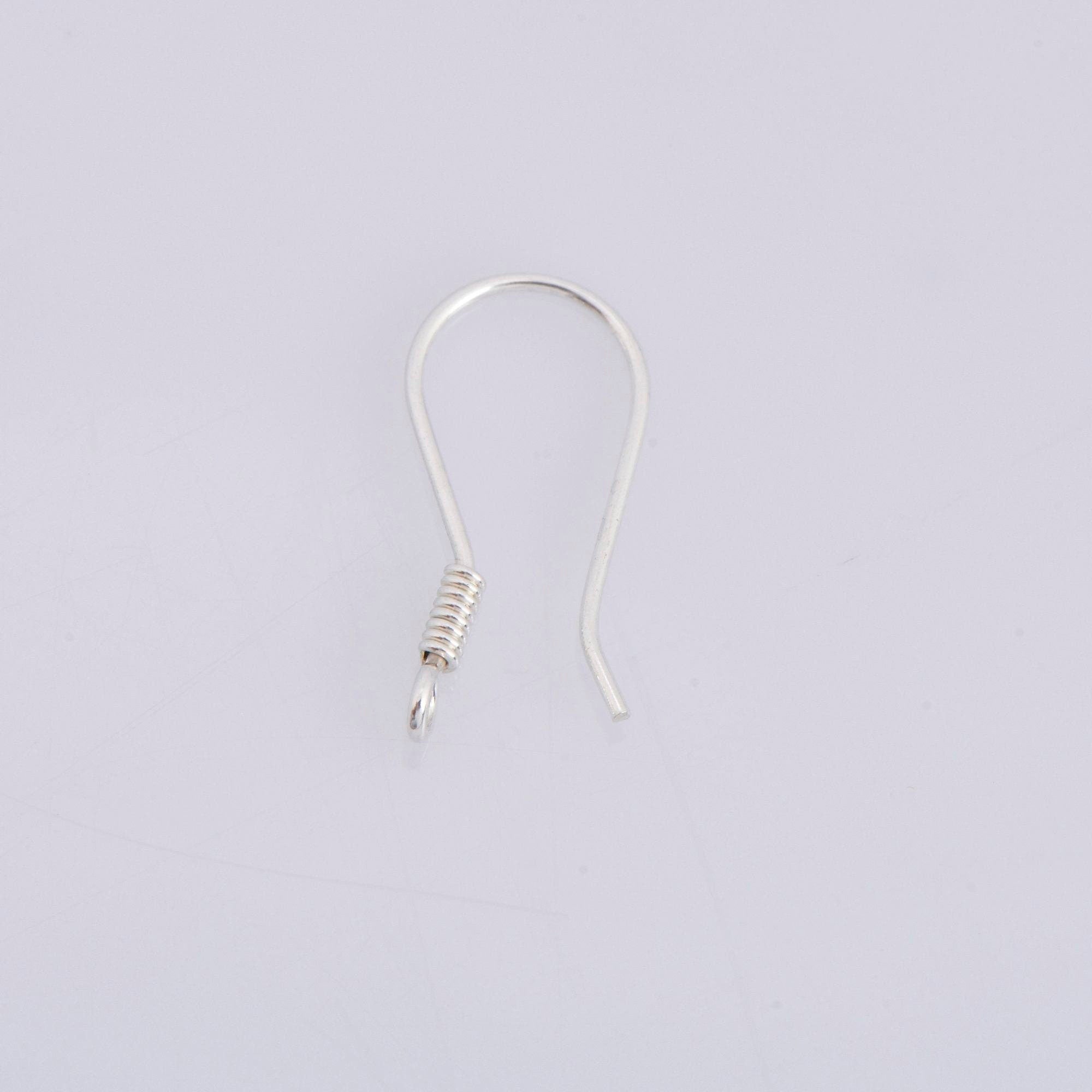 925 Sterling Silver Ear Wires, Solid Silver Earring Hooks, Silver Ear Wires, Earrings Making Supply, Jewelry Making Findings, M37