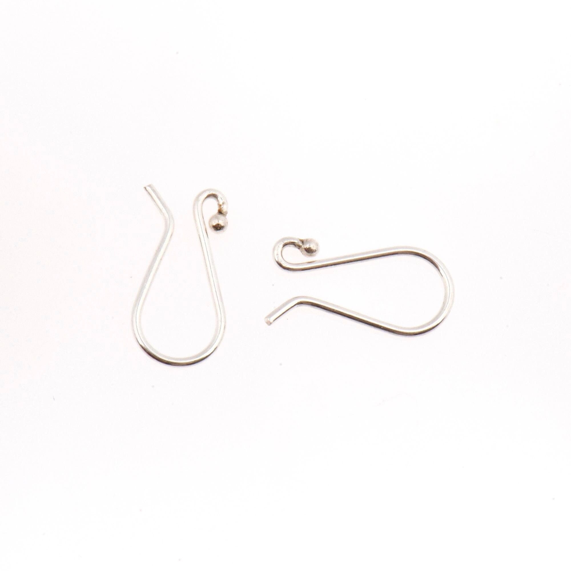 925 Sterling Silver Ear Wires, Solid Silver Earring Hooks, Silver Ball Ear Wires, Earrings Making Supply, Jewelry Making Findings, M38