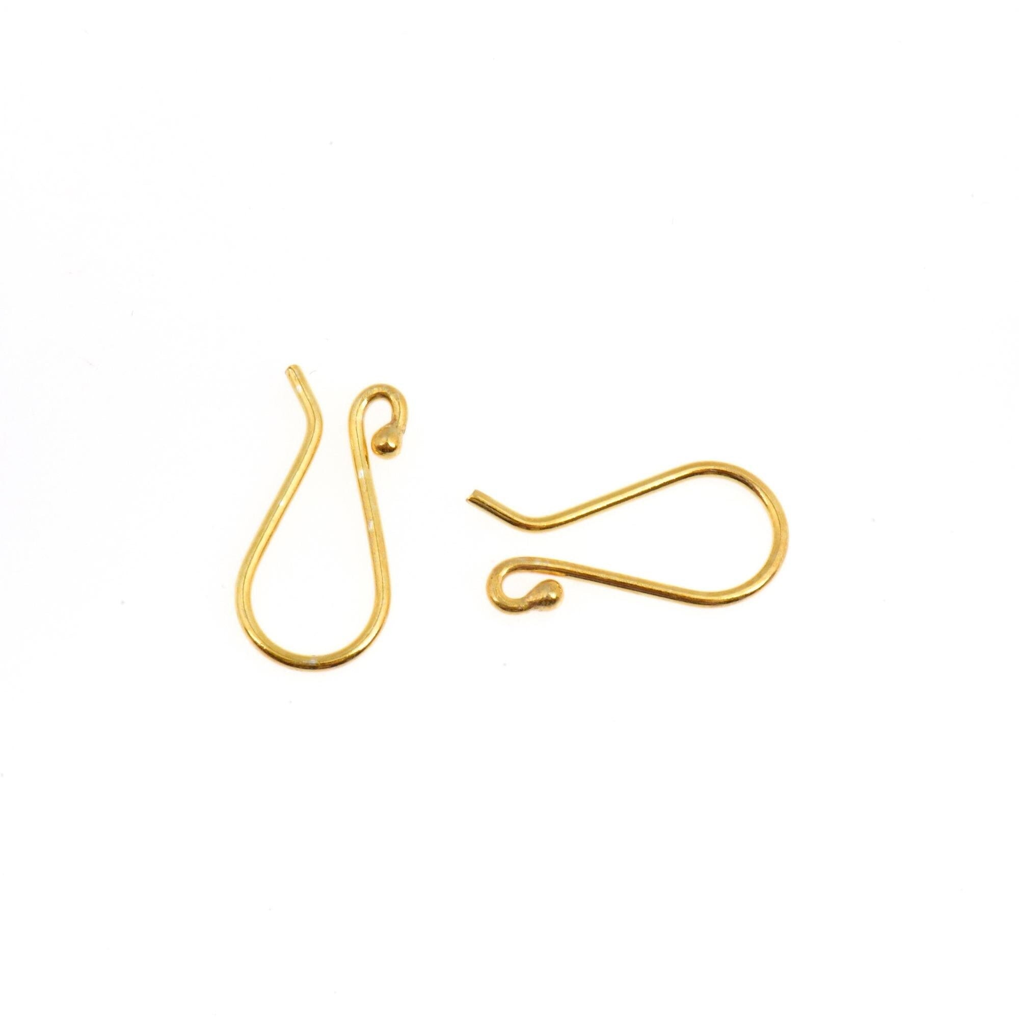 24K Gold Vermeil Ear Wires, 24K Gold Plated Earring Hooks, 925 Silver Ball Ear Wires, Earrings Making Supply, Jewelry Making Findings, VM38