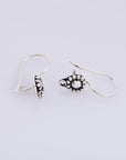 925 Sterling Silver Ear Wires, Solid Silver Earring Hooks, Oxidized Silver Flower Ear Wires, Earrings Making Supply, Jewelry Findings, M41
