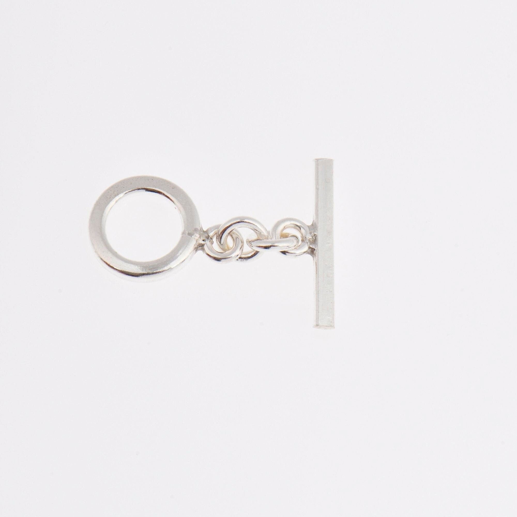 925 Sterling Silver Toggle Clasps, Solid Silver Toggle Clasp, Silver Plain Toggle Clasp Set, Jewelry Making Supplies, Jewelry Findings, M58A