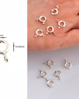 925 Sterling Silver Round Clasps, Solid Silver Round Trigger Clasp, Silver Round Spring Clasp, Jewelry Making Supply, Jewelry Findings, M56C