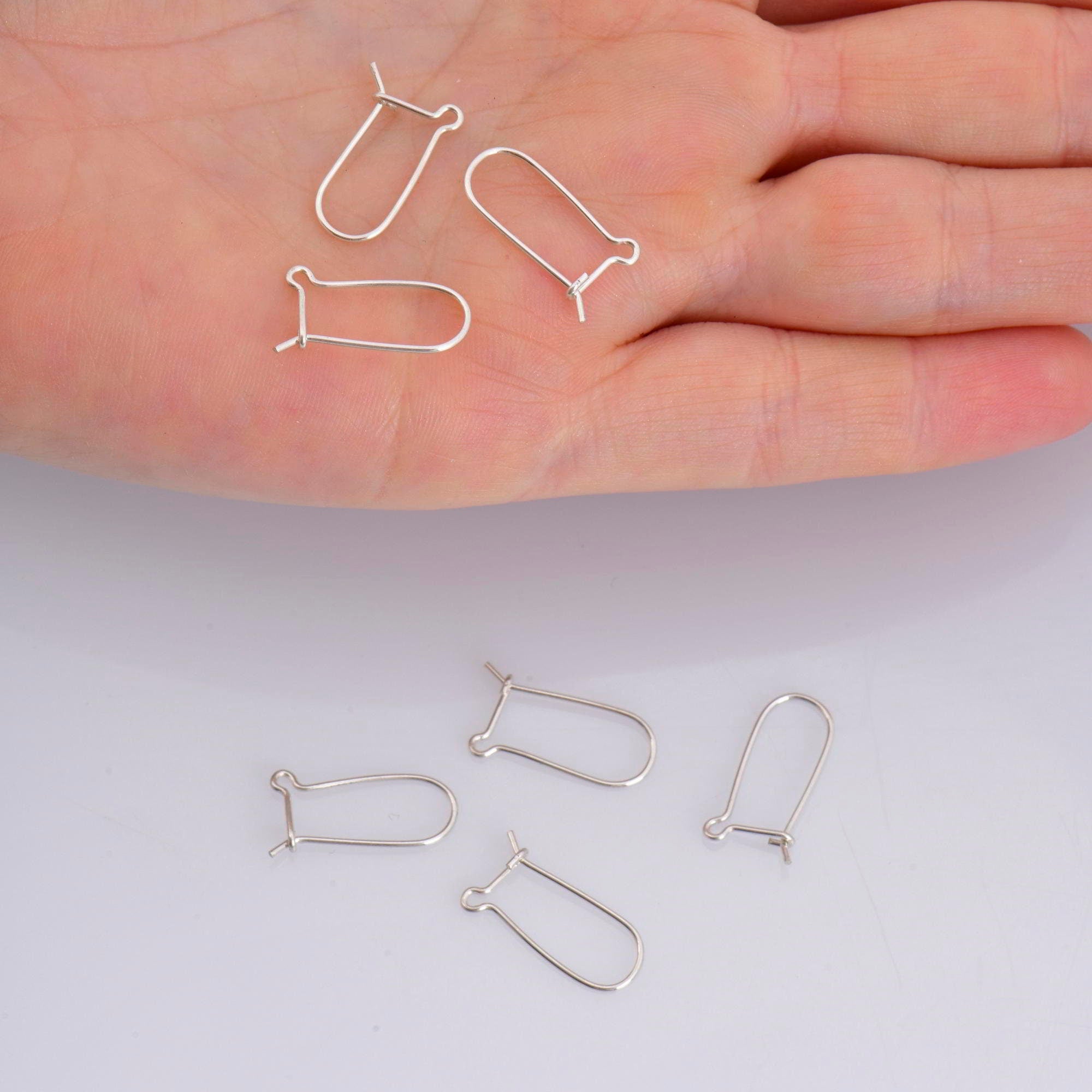925 Sterling Silver Kidney Ear Wires, Solid Silver 6 pcs Earring Hooks, Silver Ear Wires, Earrings Making Supply, Jewelry Findings, M47