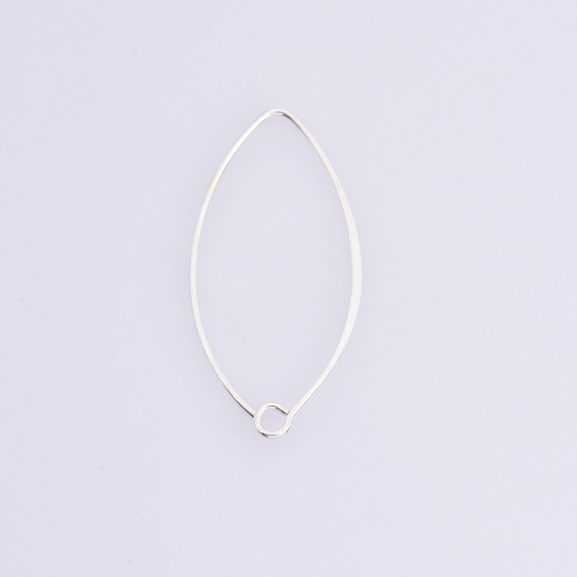 925 Sterling Silver 34 mm V Shape Ear Wires w Open Loop , Earring Hooks , Earring Making Supply, Sterling Silver Findings, M49B
