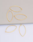 24K Gold Vermeil & 925 Sterling Silver 34 mm V Shape Ear Wires w Open Loop, Earring Hooks, Earring Making Supply, Findings, VM49B - M49B