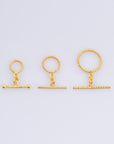 24K Gold Vermeil Twisted Toggle Clasps, 925 Silver Twisted Rope Design Toggle Clasp Set, Toggle Clasps, Jewelry Supplies, Findings, VM62A-C