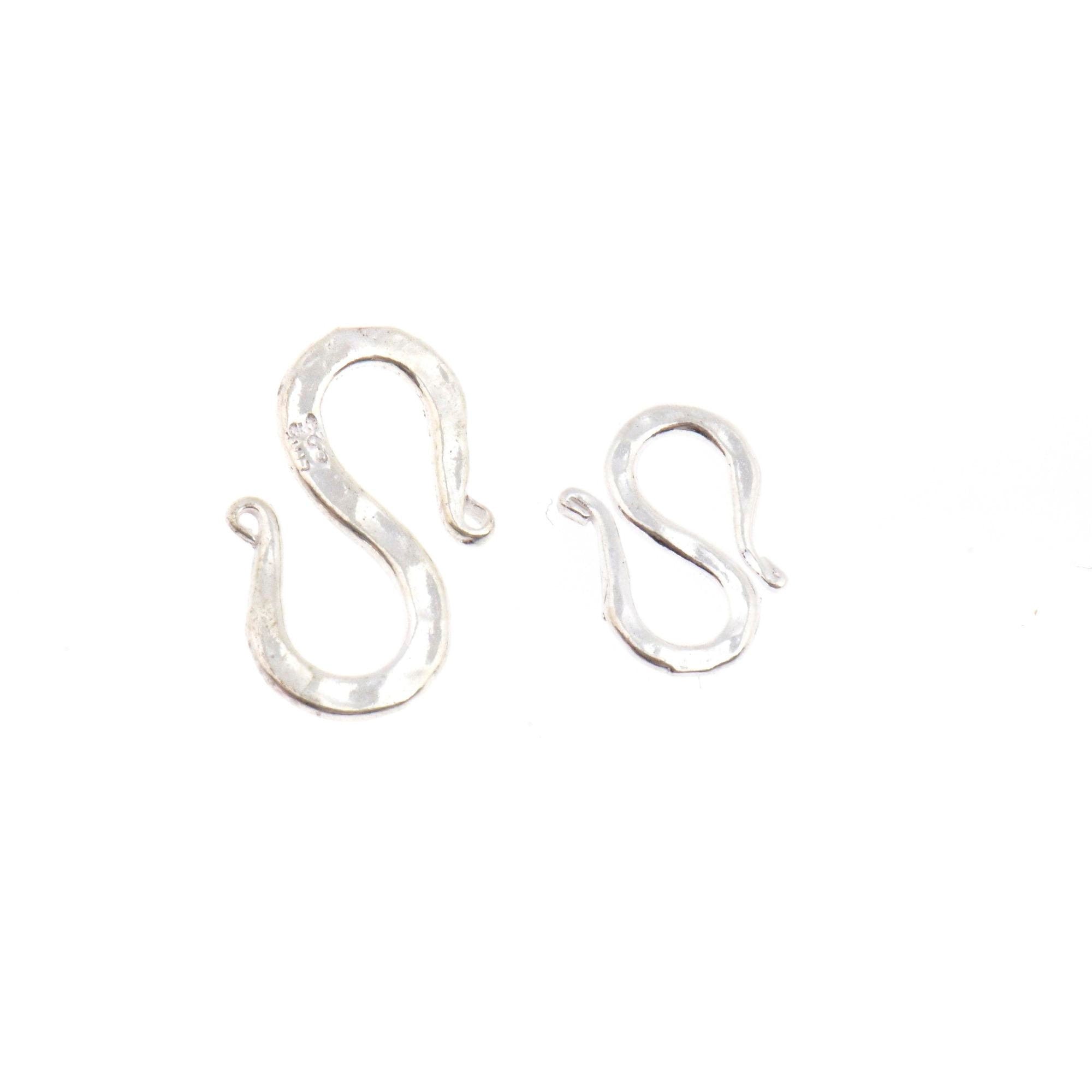 24K Gold Vermeil & 925 Silver S Clasps, Sterling Silver Hook Clasps, Gold Plated Connectors, Jewelry Supplies, Jewelry Findings, M/VM63A-B