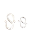 24K Gold Vermeil & 925 Silver S Clasps, Sterling Silver Hook Clasps, Gold Plated Connectors, Jewelry Supplies, Jewelry Findings, M/VM63A-B