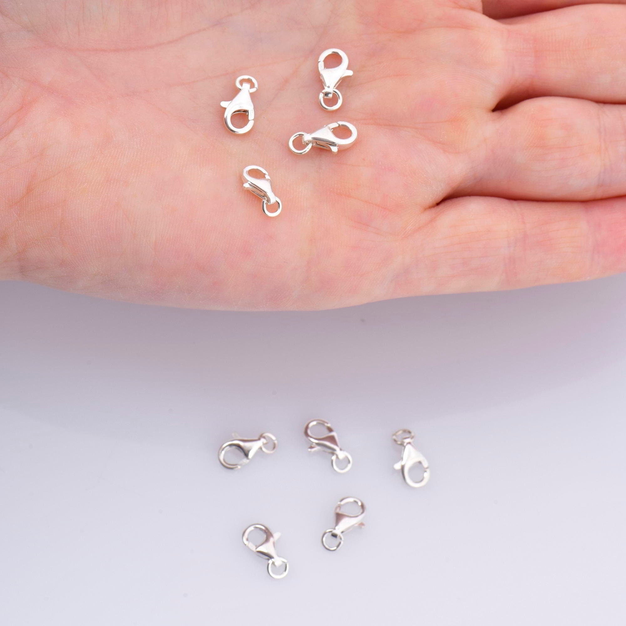 925 Sterling Silver Lobster Clasp, Solid Silver Trigger Clasp, Silver Spring Clasp, Jewelry Crafting Supplies, Jewelry Making Findings, M54A